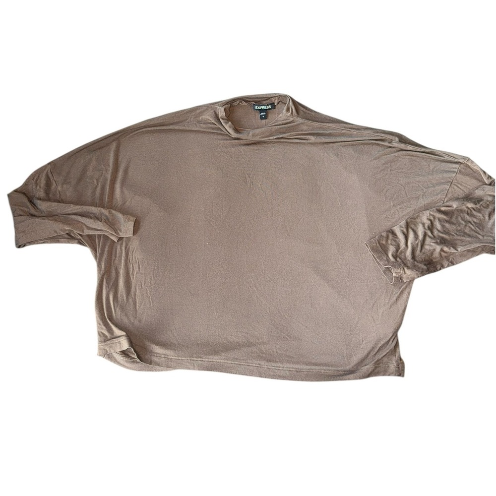 Express Mock Neck Oversized Dolman Sleeve Top‎ Mocha Brown Women's